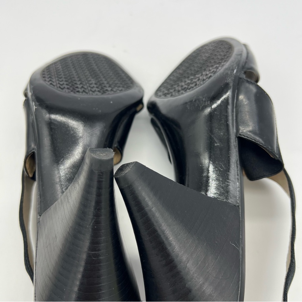 Michael Kors Odette Black Strappy Open Toe Sandals Elastic Cone Heel Size 9 US - Picture 7 of 13
